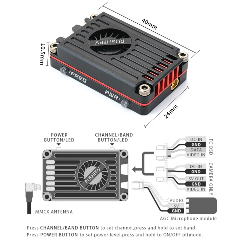 RUSH MAX SOLO 5.8GHz 2.5W VTX  – Rushfpv Rush Max Solo 5.8G 2.5W Vtx recenzja i cena